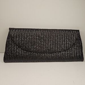 Elegant Black Woven Clutch